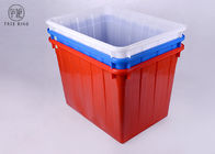 جعبه های پلاستیکی پلاستیکی جامد، بازیافت مجدد مخازن ذخیره سازی پلاستیکی قرمز / آبی