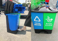 40l Double سبز / آبی سطل زباله های سطل زباله بازیافت مقوا با استفاده از پدال