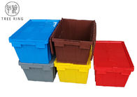 بدون جعبه پلاستیکی قابل انعطاف با درب های پیوسته، مخازن ذخیره سازی پلاستیکی قابل انعطاف 600 X 400 X 320 میلی متر