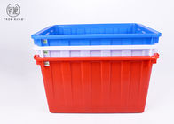 W140 جعبه های جعبه پلاستیکی نساجی، آبی / قرمز صنعتی تاشو پلاستیک های بزرگ