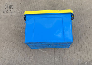 مستطیلی Nesting Virgin PP جعبه ذخیره سازی پلاستیکی 50L با لایه یاب 40 * 29 * 24 سانتی متر