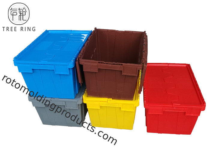 بدون جعبه پلاستیکی قابل انعطاف با درب های پیوسته، مخازن ذخیره سازی پلاستیکی قابل انعطاف 600 X 400 X 320 میلی متر